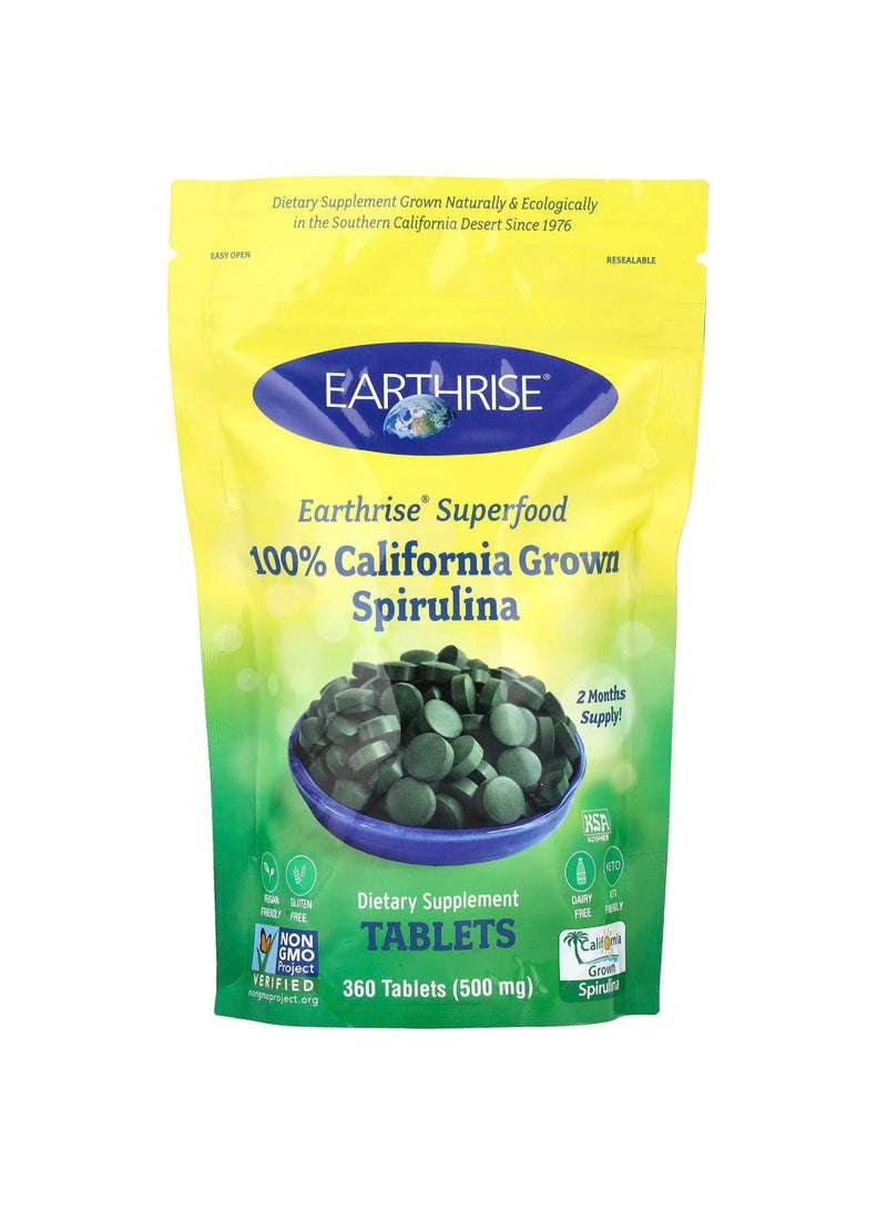 100% California Grown Spirulina, 500 mg, 360 Tablets